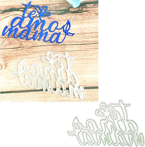 Miniatura 5 de BUZHI Love Mama Palabra Española Troqueles de corte de metal Plantilla de estampado de palabras para DIY Scrapbooking álbum de fotos Papel decorativo