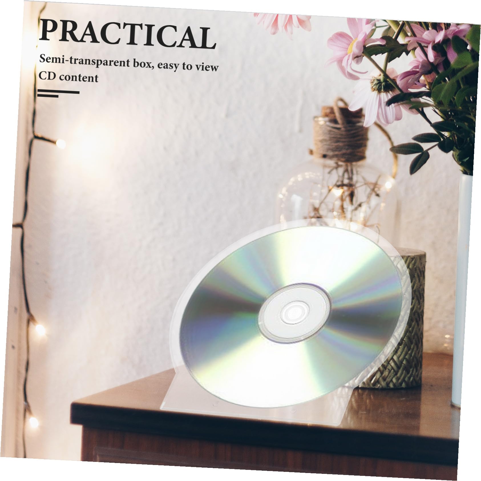 VALICLUD Custodia CD Rigida 50pezzi Organizzatore per Dischi Dvd Custodia Protettiva Design Spesso e Minimale