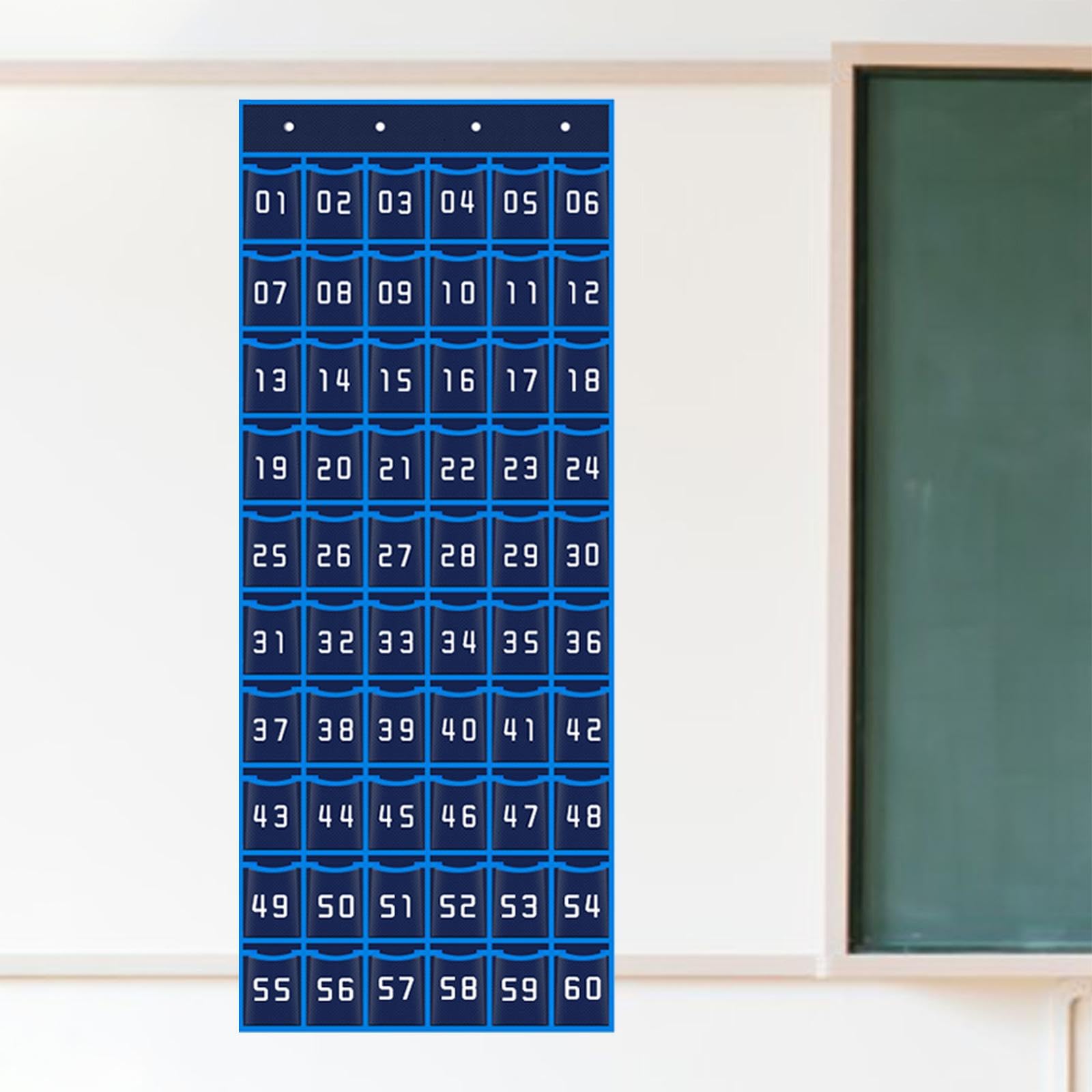 Organizador Colgante Soporte para Teléfonos Estuche para Calculadoras Organizador de Joyas Bolsa de Almacenamiento de Tela Adecuado para Estudiantes, 60 Cuadrículas