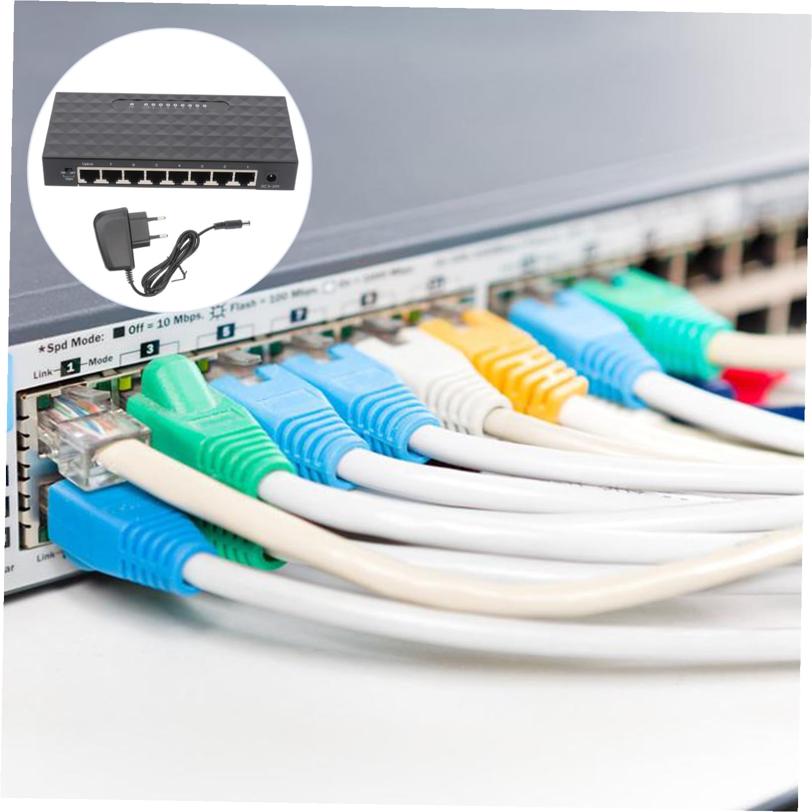 SHINEOFI 1pezzi Adattatore Splitter di Rete da Mbps Porte per Desktop Ethernet Splitter LAN e Ethernet Compatibile con Dispositivi Mbps