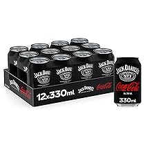 Jack Daniel’s & Coca-Cola, Bevanda Alcolica (5% Vol.) Pronta da Bere, a base di Whiskey e Coca-Cola – 1 Confezione da 12 Lattine da 33cl