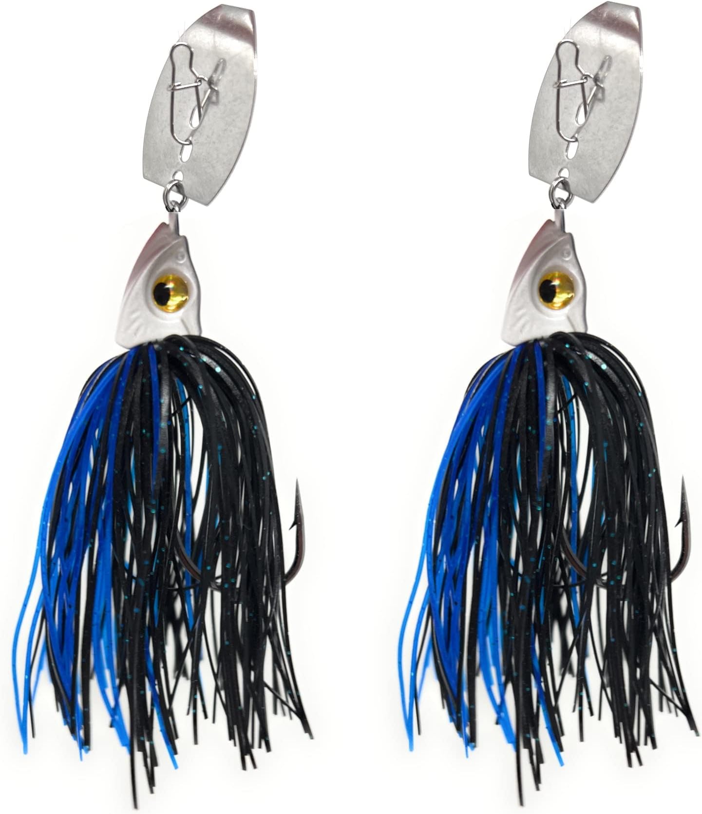 Reaction Tackle Tungsten Bladed Jig Heads for Fishing - Swimbait Fishing Jigs for Large and Smallmouth Bass, Trout, Walleye - Bass Fishing Lures Make a Chatter Sound -Vibrating Spinner Bait (2-Pack)