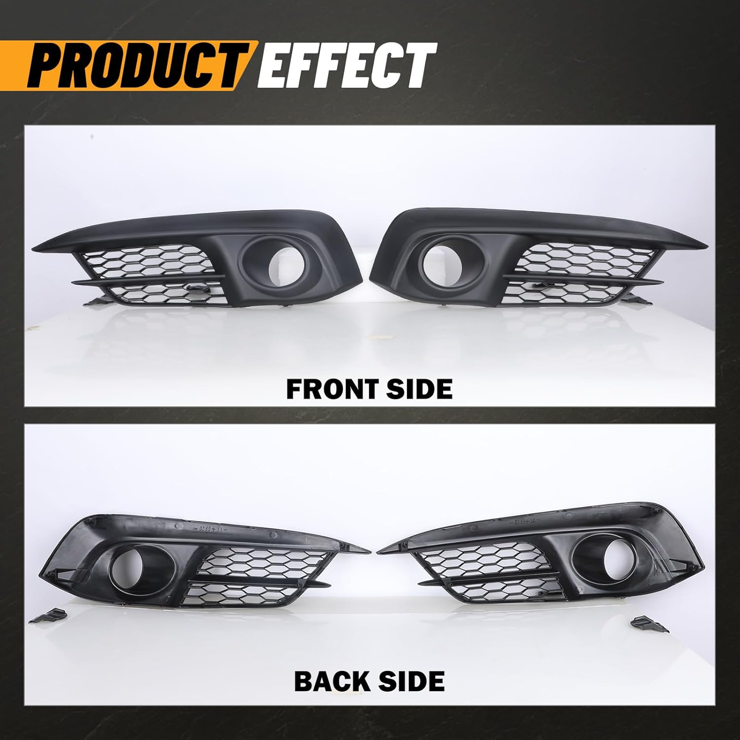 Fog Light Bezels for 2016 2017 2018 Honda Civic EX, EX-L, EX-T, LX, Driving Fog Lamp Covers Replacement, 1 Pair Left & Right Side