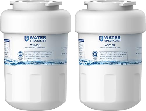Waterspecialist WS613B Reemplazo para GE® MWF®, SmartWater® MWFP, MWFA, GWF, HDX FMG-1, WFC1201, GSE25GSHECSS, PC75009, RWF1060 Filtro de agua para