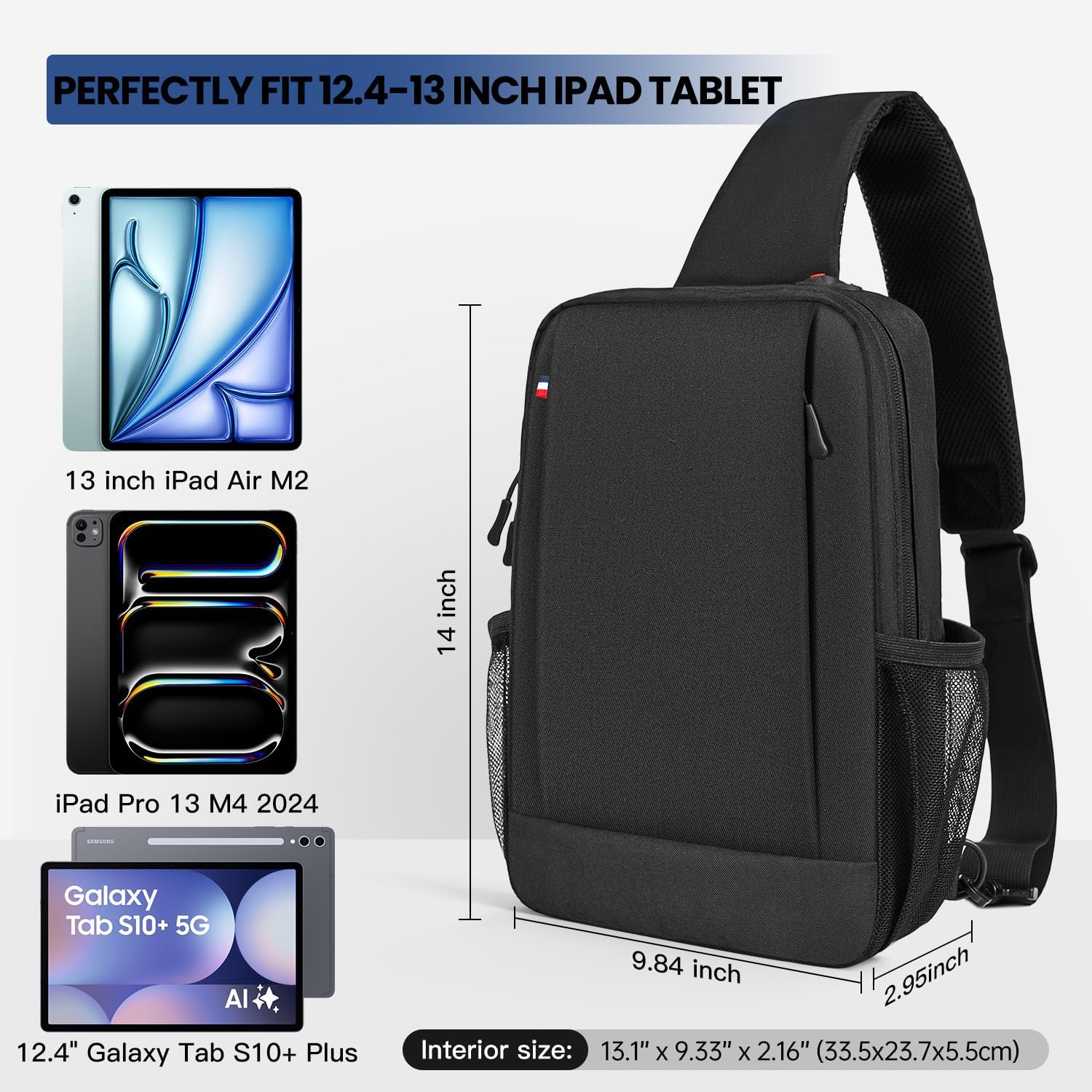 Tablet Sleeve Shoulder Bag for 2025 13 inch iPad Air M3 M2/ iPad Pro 13 M4 M5, 2026 MacBook Neo A18 Pro A3404, iPad Pro 12.9 Carrying Travel Case Bag, Fit Magic Keyboard