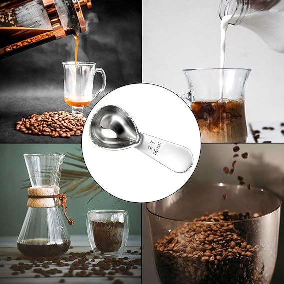 18/8 Stainless Steel 2 Tbsp Coffee Scoop - Exact Measuring Spoon (30ml)