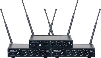 VocoPro Wireless Microphone System with 12 Handheld Microphones, XLR Outputs, and 900MHz Frequency Band