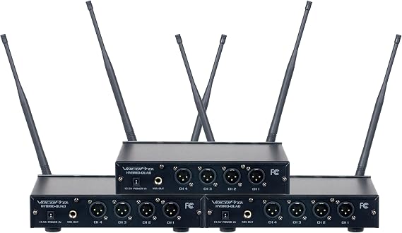 VocoPro Wireless Microphone System with 12 Handheld Microphones, XLR Outputs, and 900MHz Frequency Band