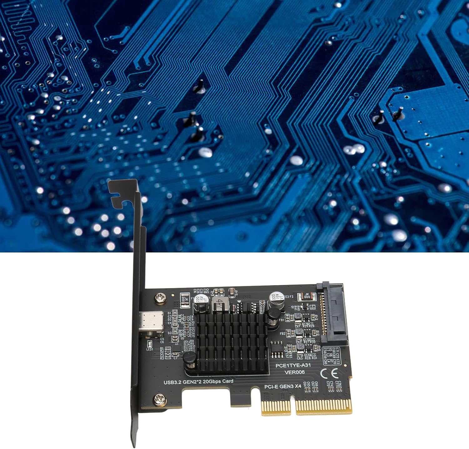 USB Expansion Card, PCIe USB 3.2 Gen 2 Controller Card, Type C 20Gbps Hub Adapter, High Speed PCIe USB Expansion, Compatible with Windows Desktop PC