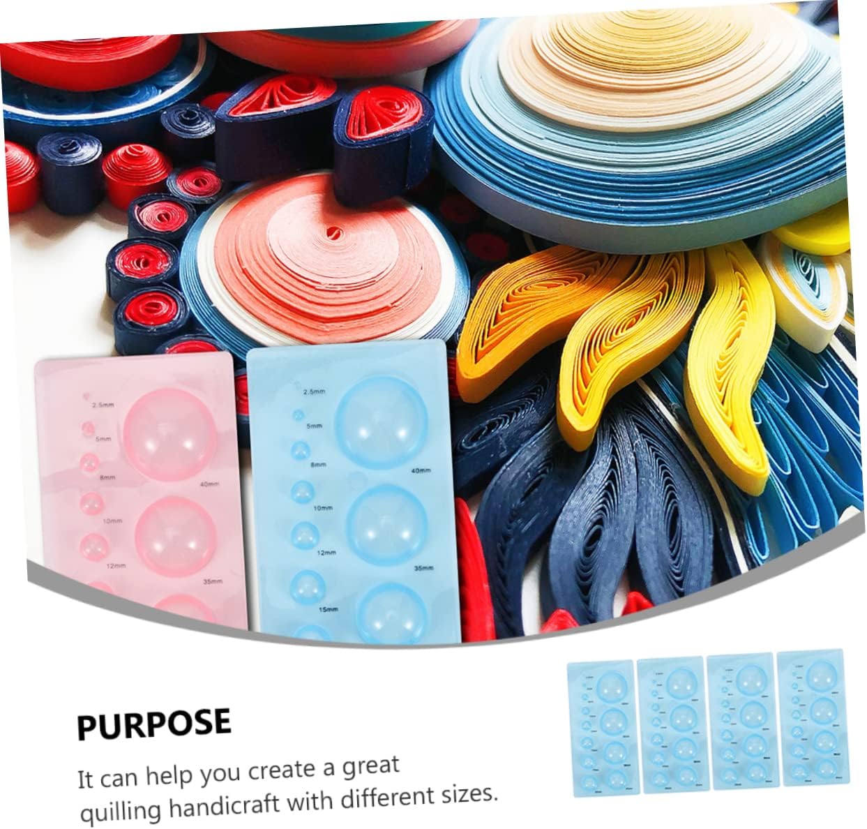 PLAFOPE 4pcs DIY Paper Craft Tool Spherical Paper Quilling Kit Half Ball Domes Mold Lightweight Portable for Beginners