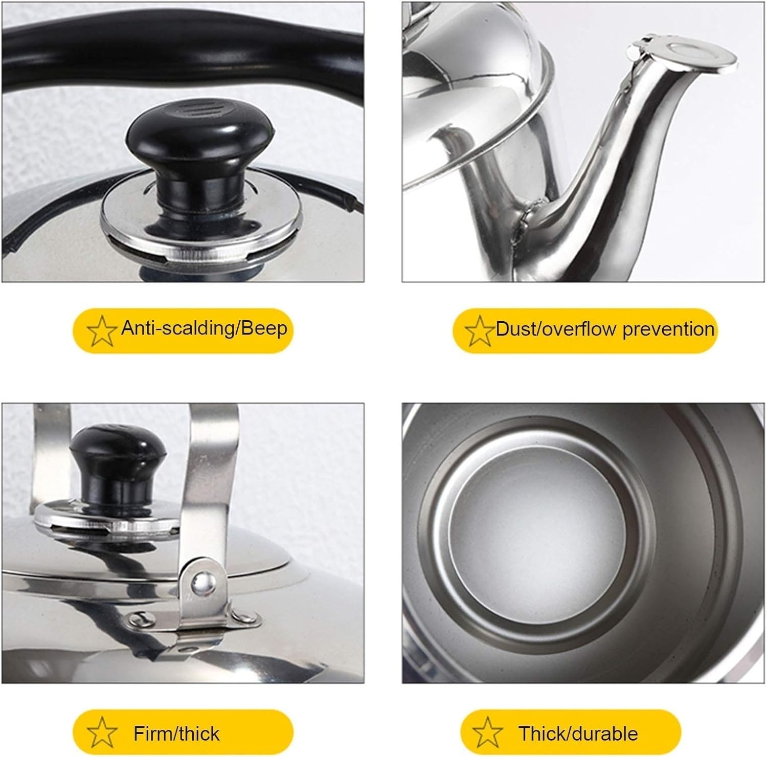 Small Tea Kettles for Stove Top, 3.2 Quart Stainless Steel Teapot, Whistling Tea Pots, Food Grade Teakettles with Loud Whistle and Anti-Rust