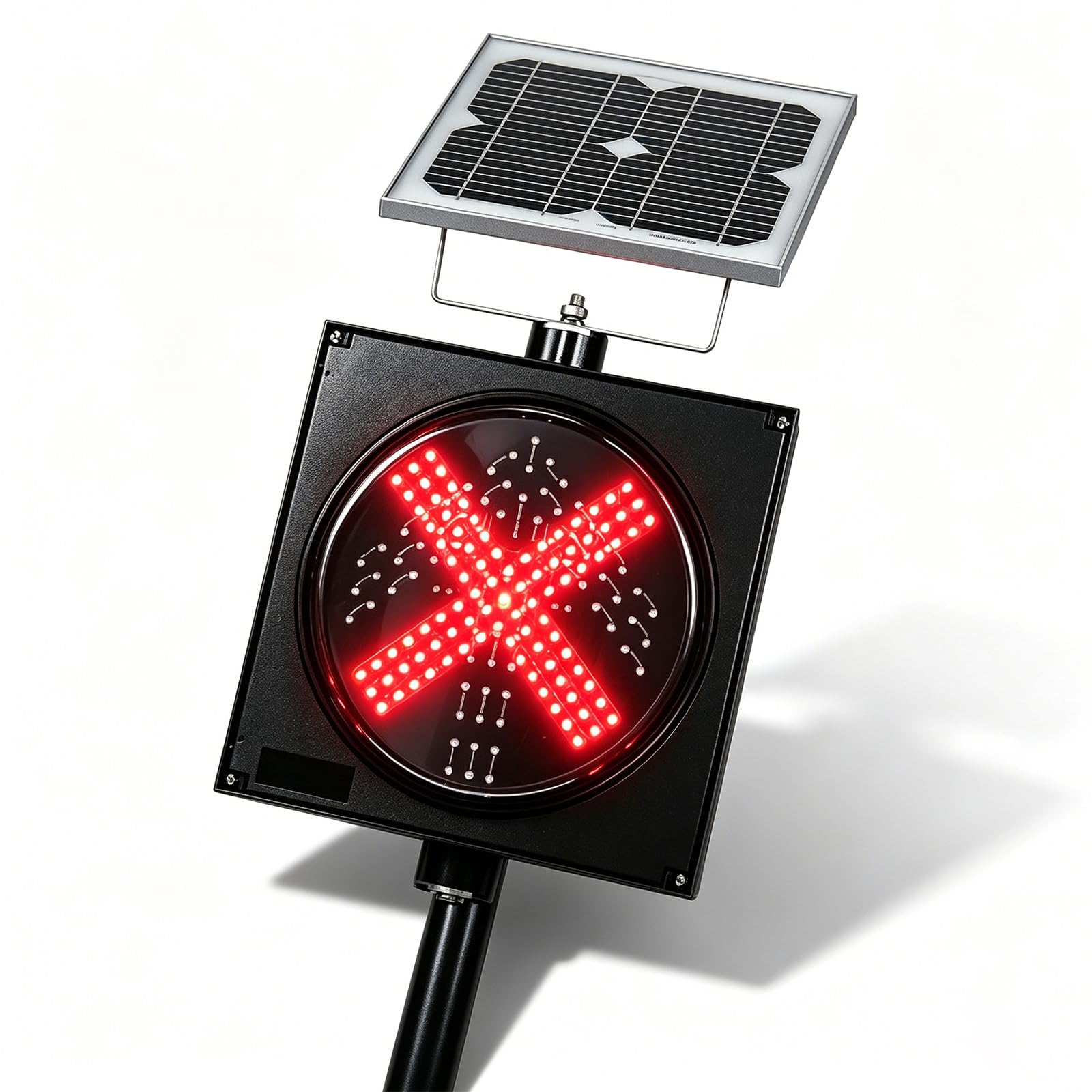 liuyunfeiGL Solar LED Roundabout Traffic Sign, 23.6in Outdoor Aluminum Luminous Sign, Auto Night Bright Light, Weatherproof for Highway Intersections