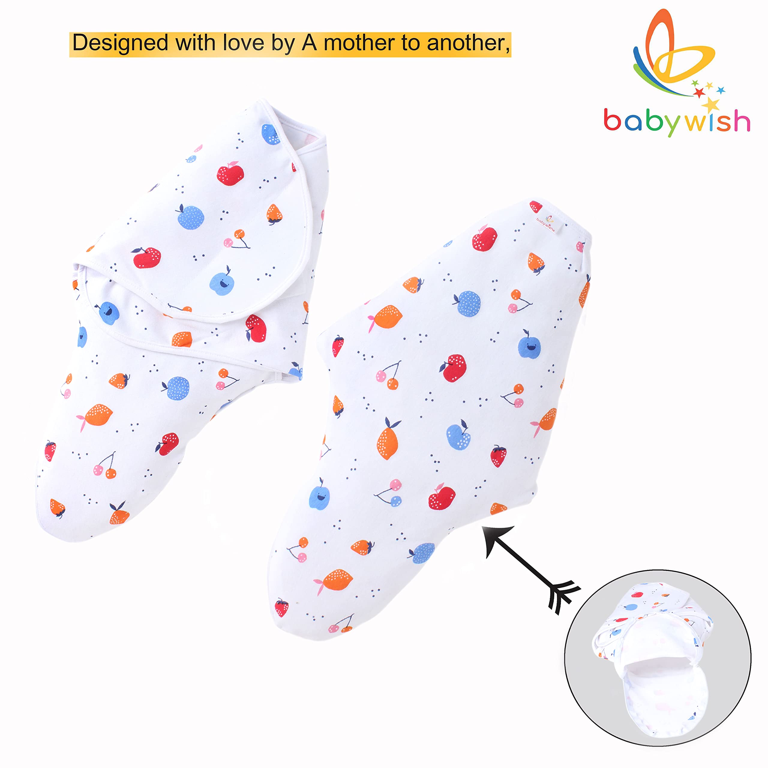 baby wish Baby Swaddle wrap for Newborn Berry Wrapper Set 3
