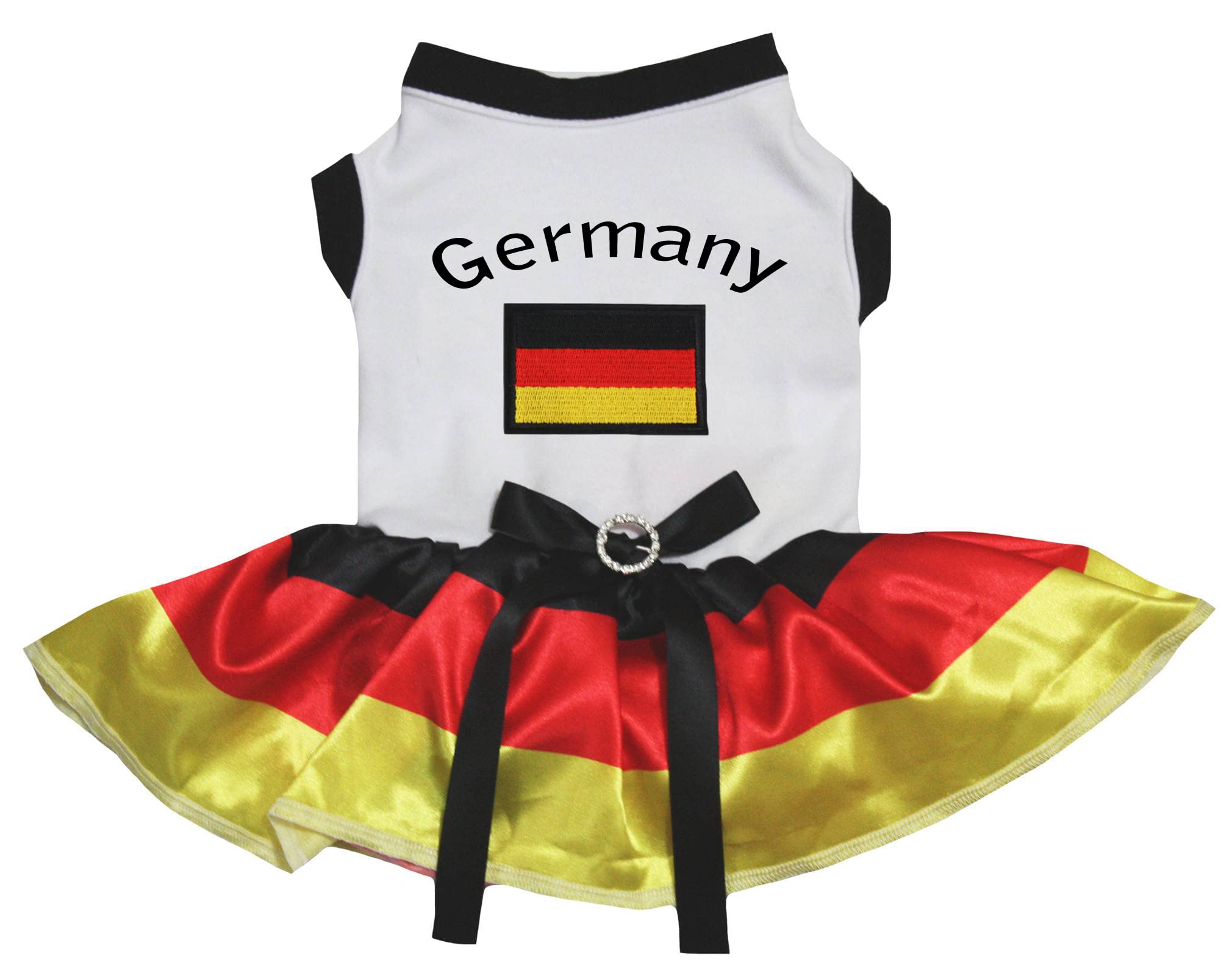 Robe pour chien Allemagne coton blanc M avec motif drapeau