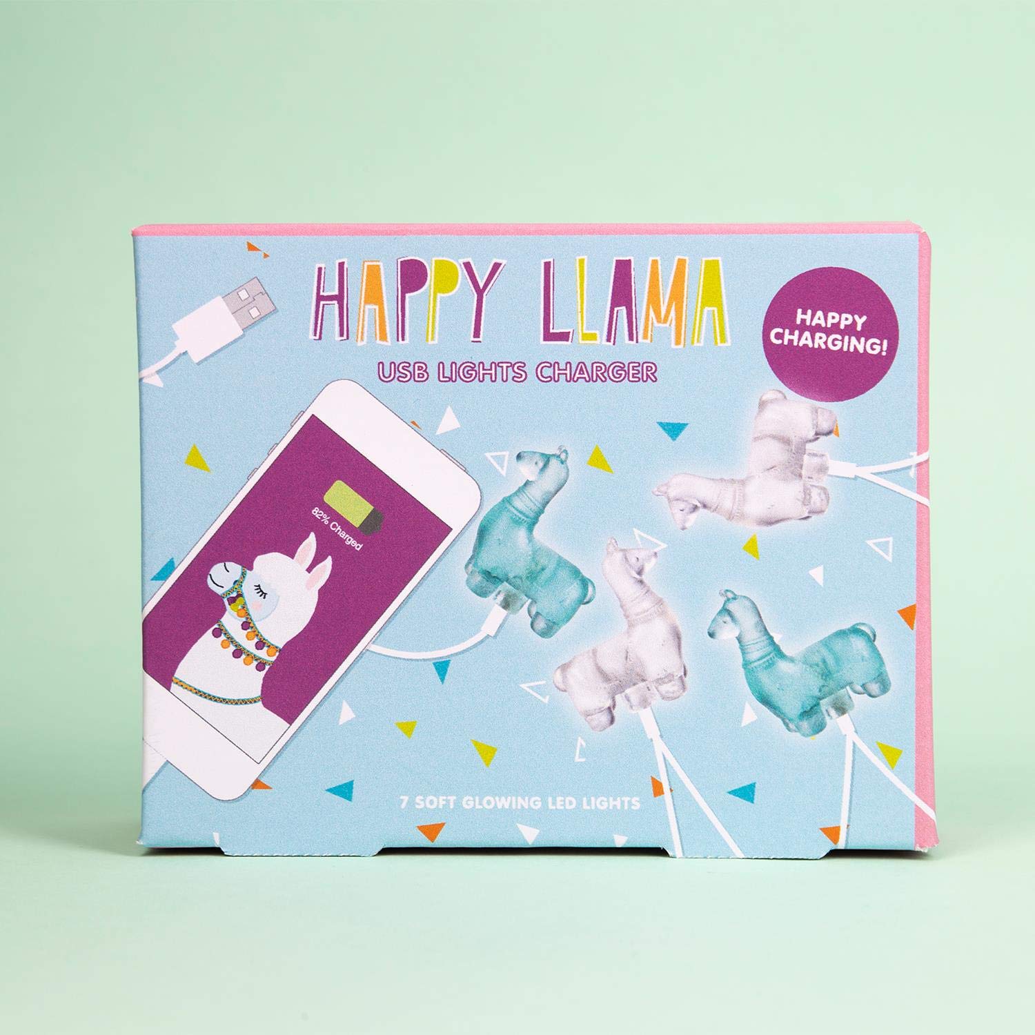 Fizz Creations 1760 Light Up Novelty Llama USB Charger, Multi Coloured, 4.5 cm x 11 cm