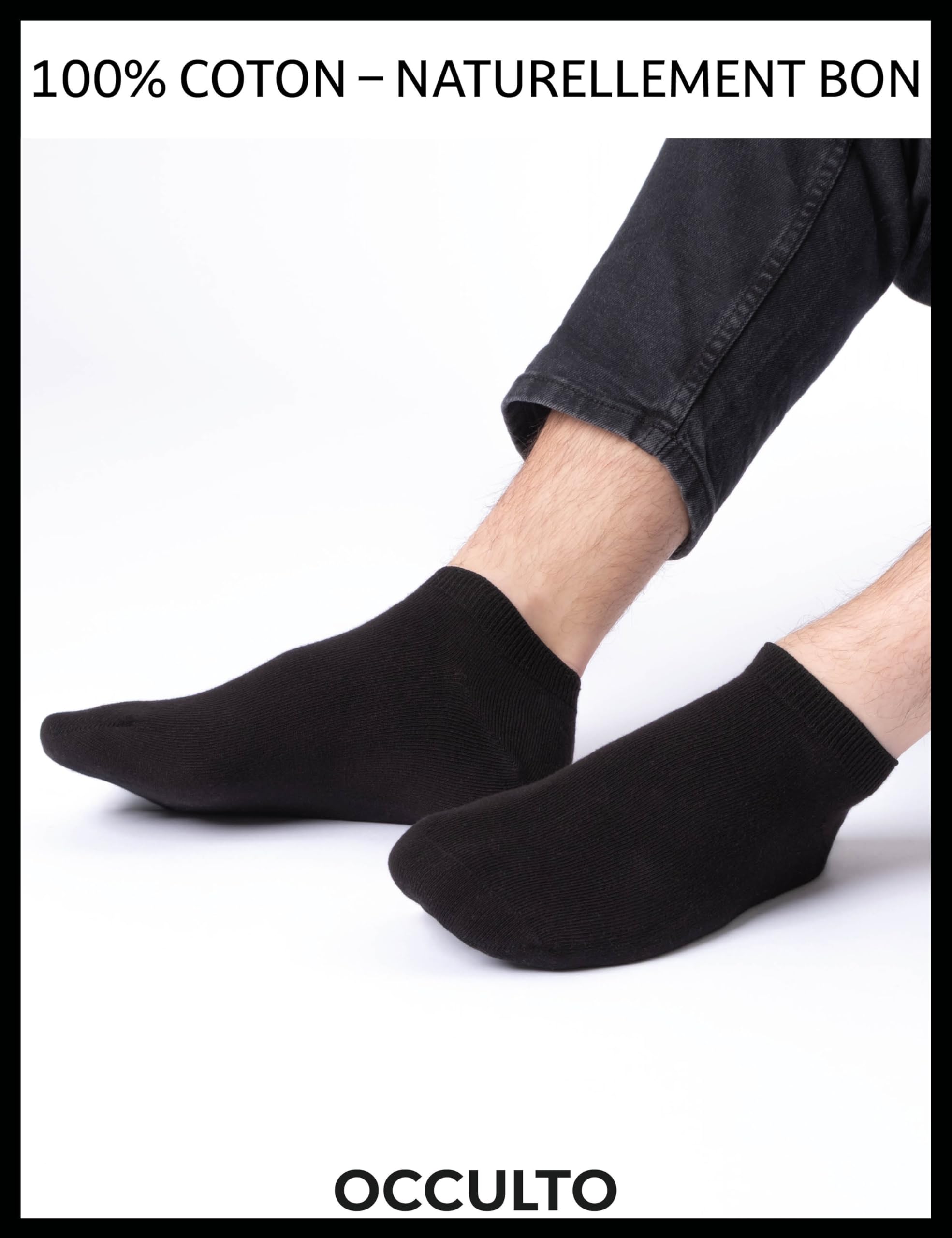 Occulto socquette homme 100% coton lot de 10 (modèle: Ingmar), chaussettes courte