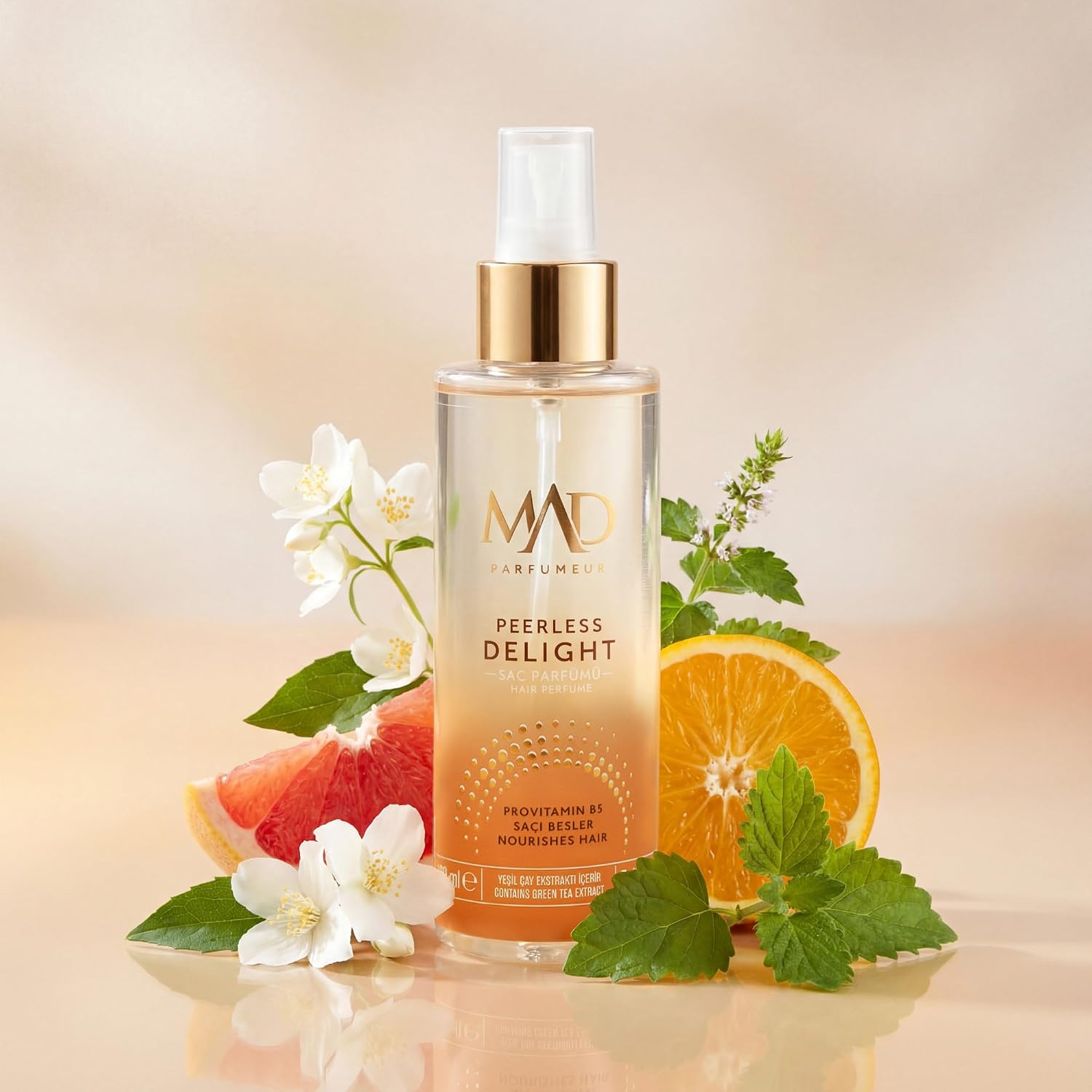 Mad Peerless Delight Saç Parfümü 160 ml – Ananas, Paçuli ve Vanilya ile Meyvemsi, Baharatlı ve Kalıcı