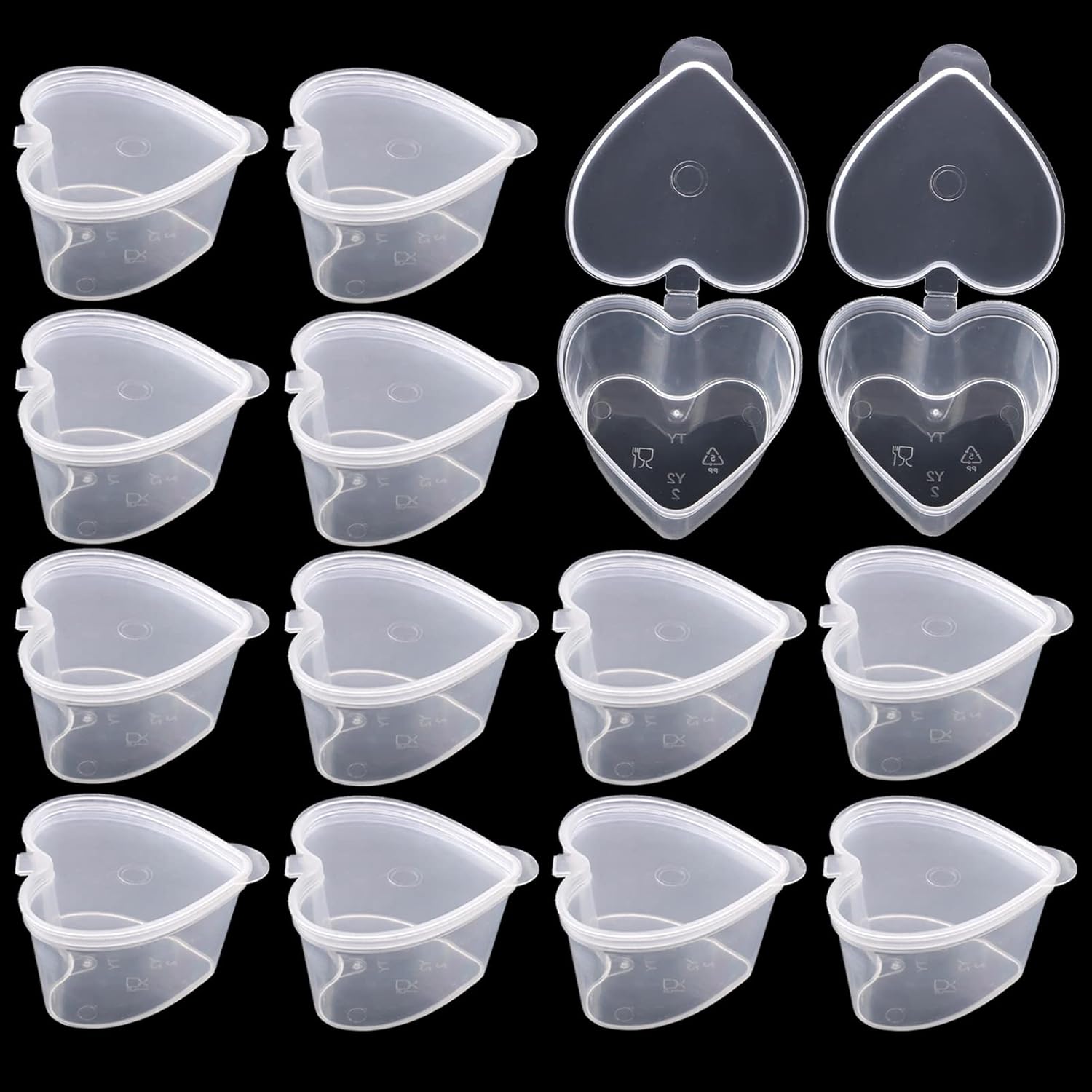 FVVMEED 20 Pieces 45ml/1.58oz Plastic Sauce Cups with Lids