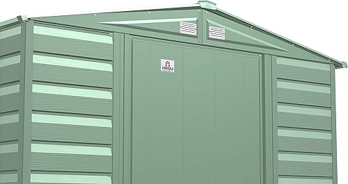 Miniatura 4 de Arrow Shed Select - Cobertizo de almacenamiento de acero con cerradura para exteriores de 6 x 7 pies, color verde salvia