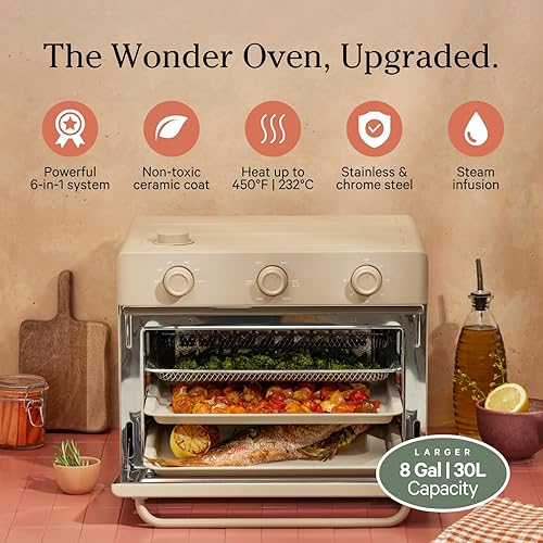 Miniatura 22 de Our Place Wonder Oven Freidora de aire 6 en 1 y horno tostador con infusión de vapor Compacto, apto para encimera, precalentamiento rápido