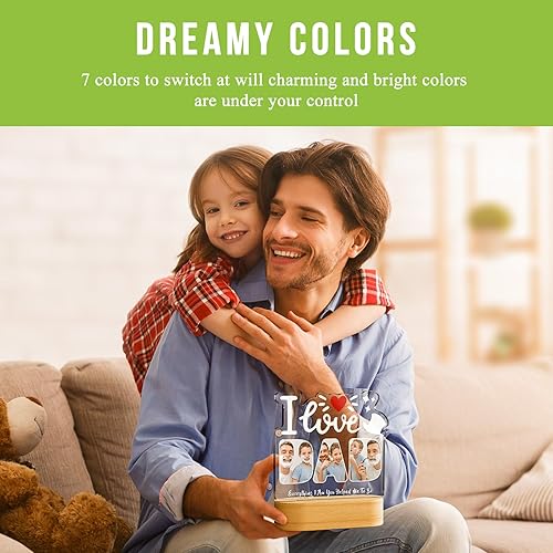 Miniatura 7 de Bemaystar Base de madera con iluminación LED, adecuado para placas, álbumes de fotos, base ovalada de luz nocturna de 7 colores