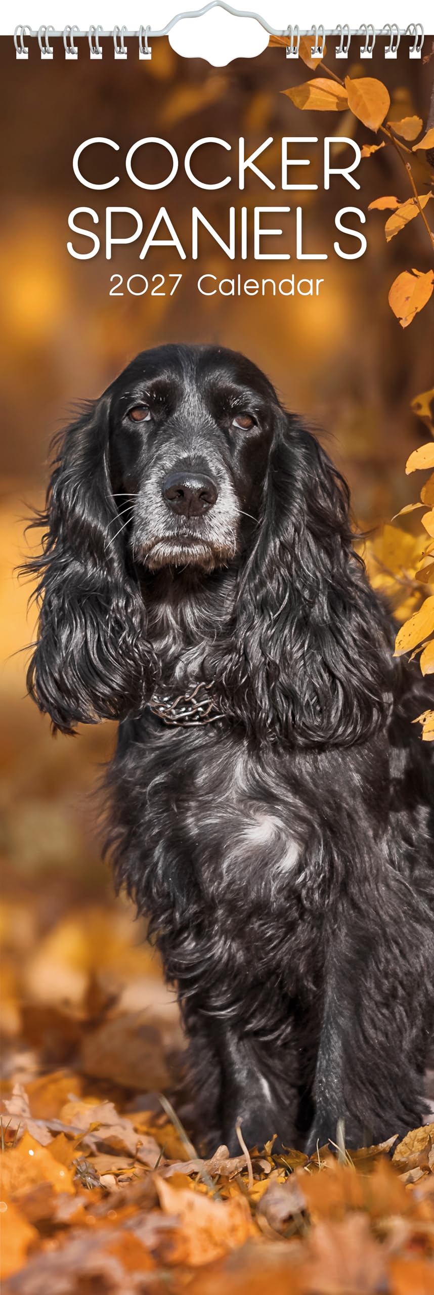 TGSC | Cocker Spaniels 2027 Slimline Calendar (Jan–Dec 2027), UK Planner with Cocker Spaniels, Includes UK Holidays, For Home and Office Organisation | 42 x 15 cm