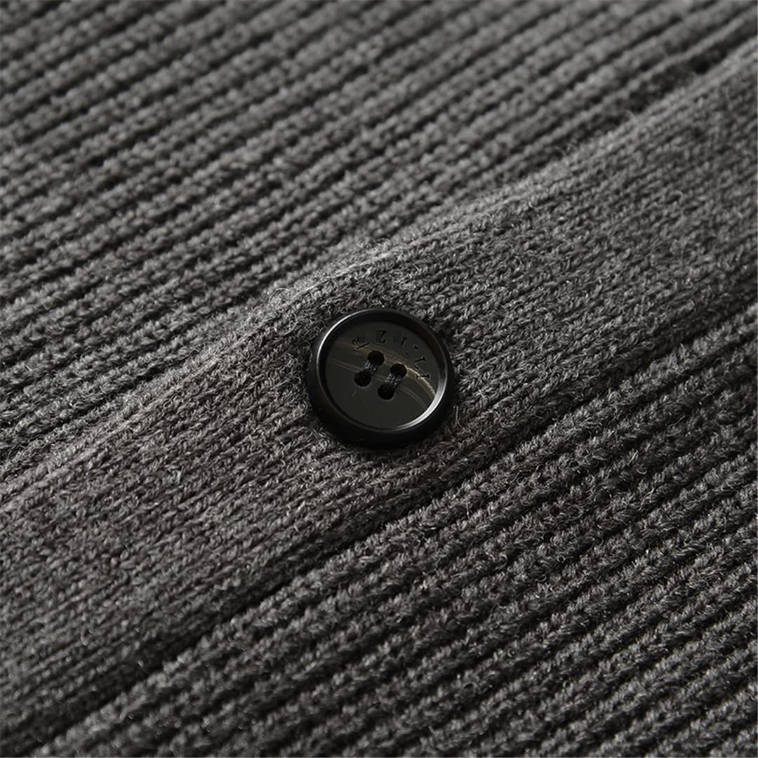 Vogrtcc Męski szal kołnierz kardigan sweter wełniany sweter guzik dzianinowy slim fit płaszcz, Chiny, 4XL