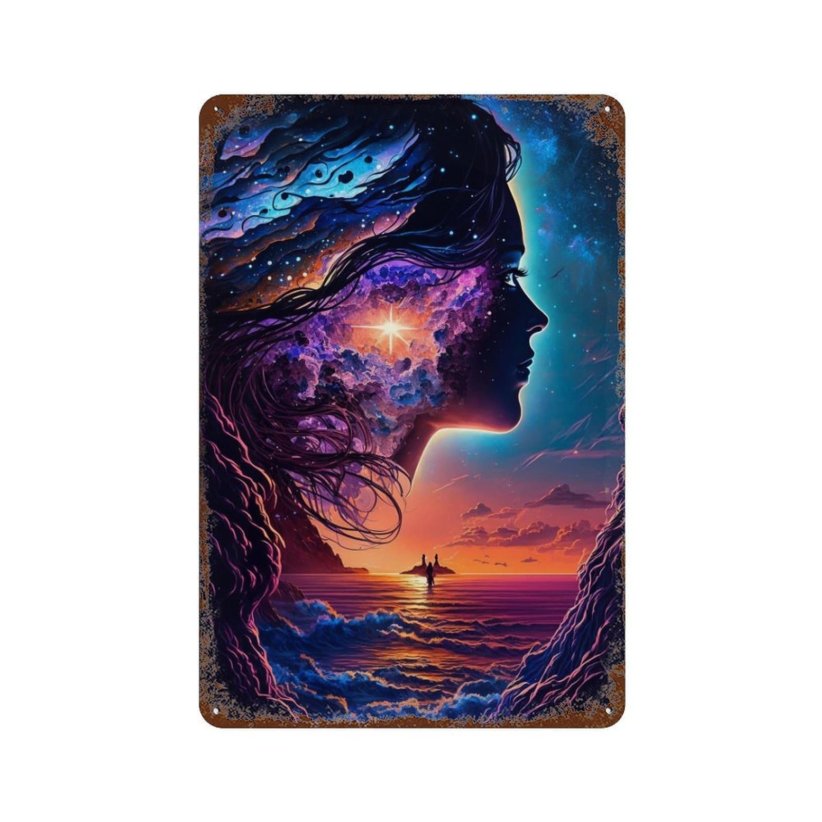 Galactic Dreamscape Retro Metal Sign 11.8"x7.9", Novelty Wall Decor for Garage, Pub Or Kitchen