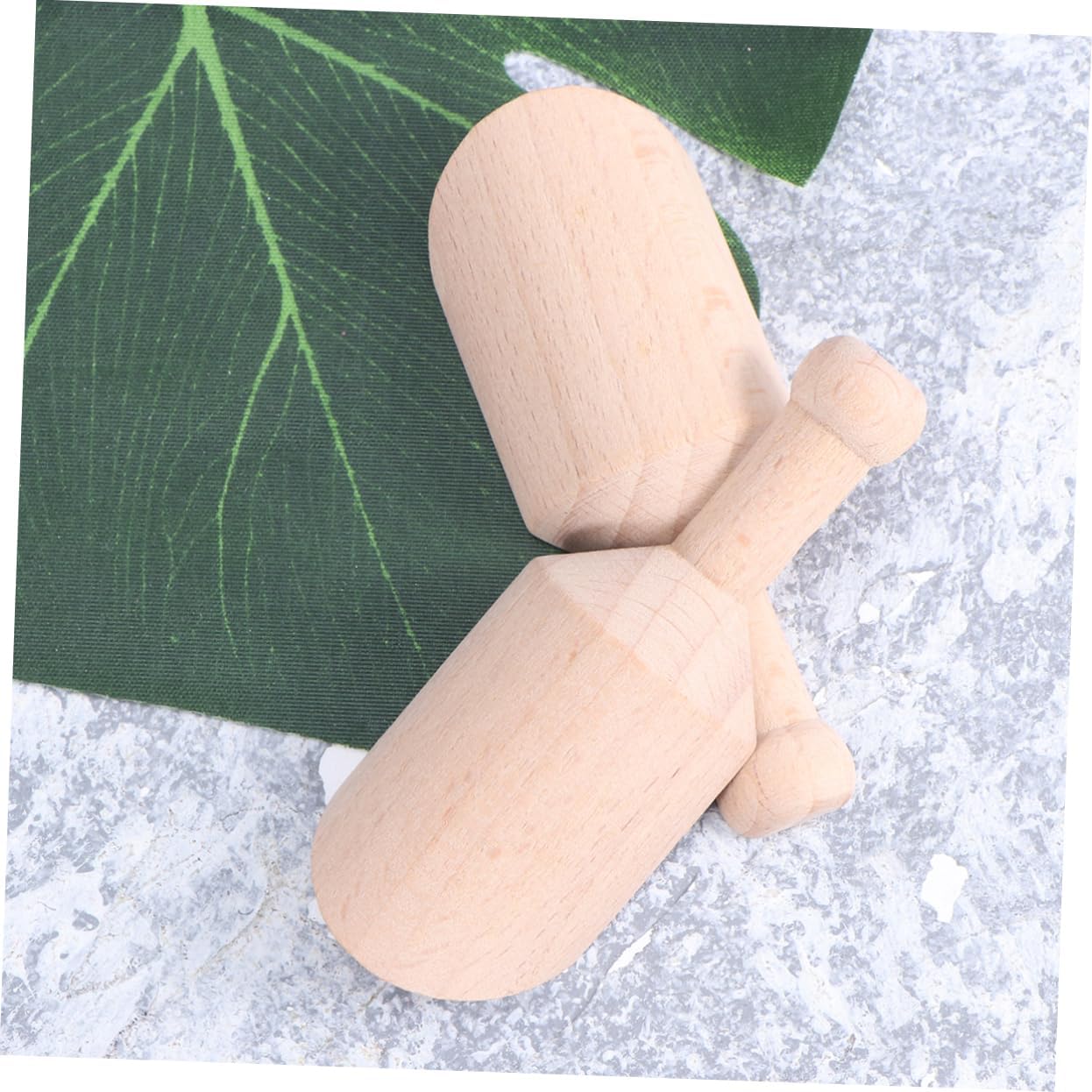 ABOOFAN 60pcs Wooden Salt Scoop Flat Handle Beech Spoon for Teaware Accessories