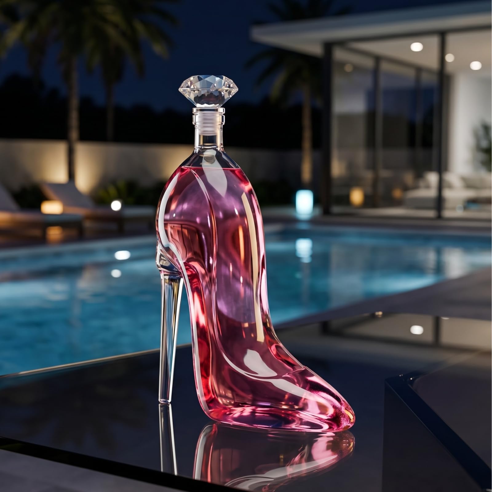 Carafe à décanter à whisky et vin en forme de talons hauts avec bouchon – Carafe à décanter à talon haut pour vin, liqueur, bourbon, tequila, cadeau élégant pour femme – Design droit d'auteur