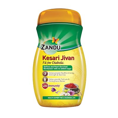 ZANDU KESARI JIVAN Fit for Diabetic, Ayurvedic Immunity Booster for Adults and Elders, Builds Energy, Strength & Stamina