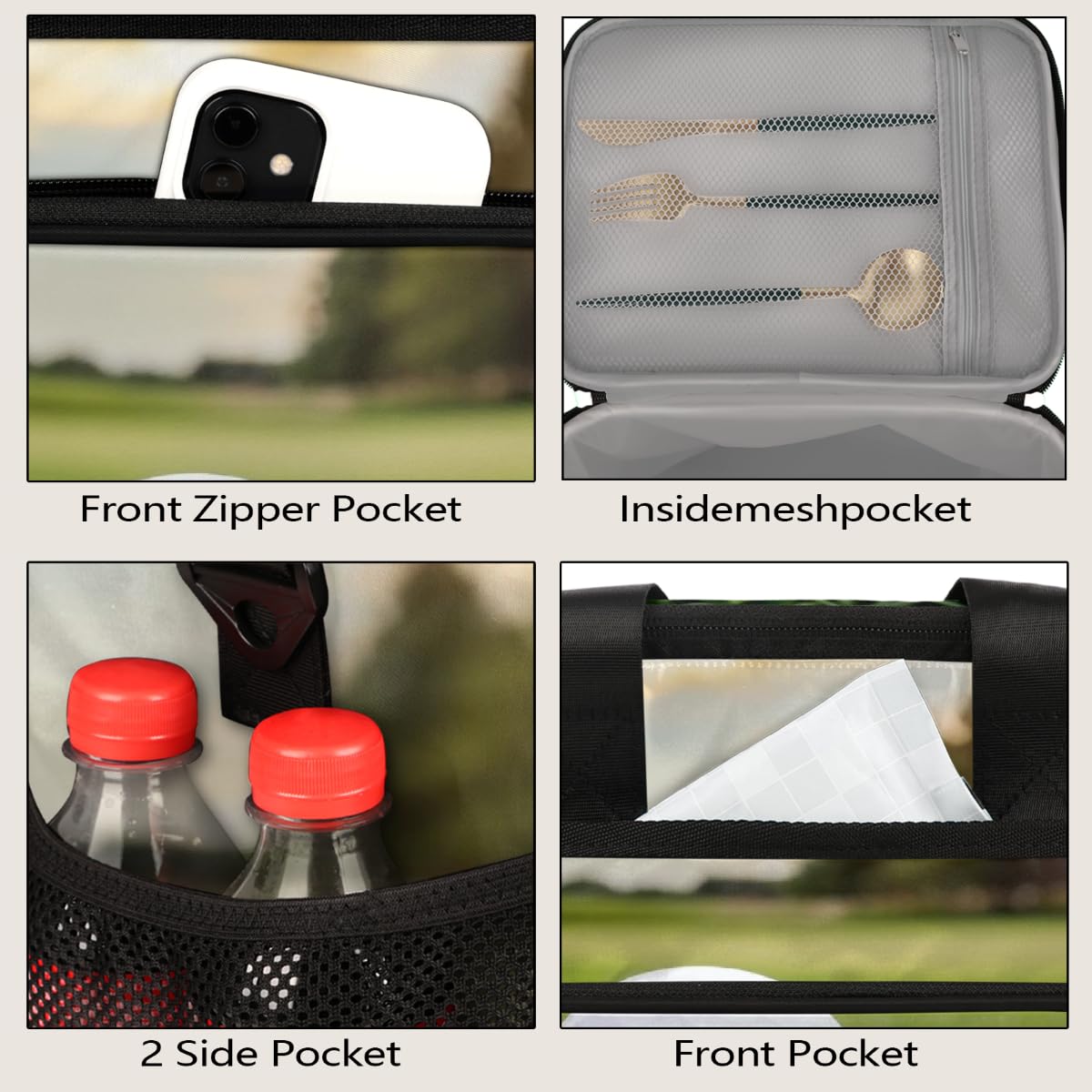Mexpekil Borsa termica per il pranzo, a prova di perdite, riutilizzabile, per sport, golf, picnic, mazza da golf e palline, borsa termica per donne, uomini, lavoro, campeggio, spiaggia, ufficio, 24