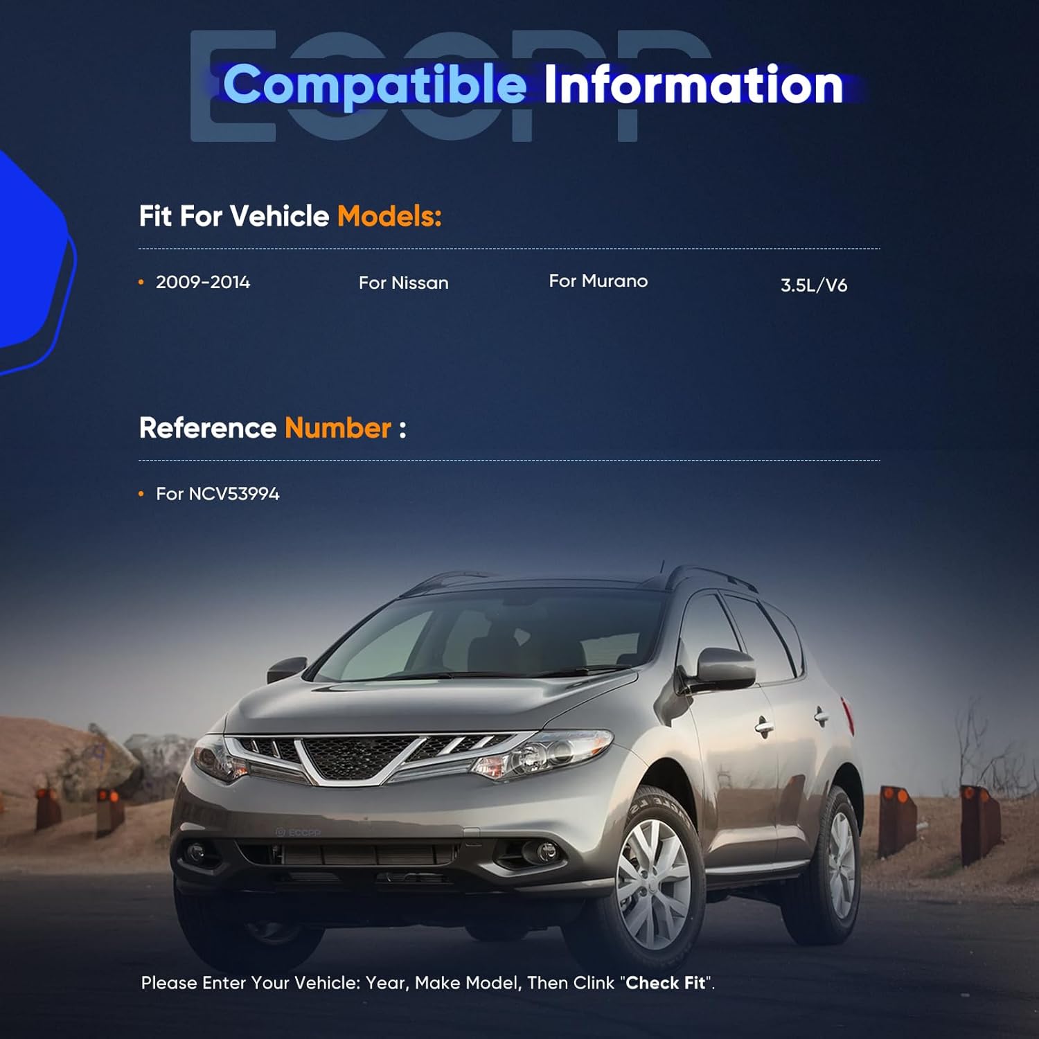 ECCPP/CV Axle Shaft Assembly fit 2009-2014 for Nissan Murano 3 5L Front Right Passenger Side NCV53994
