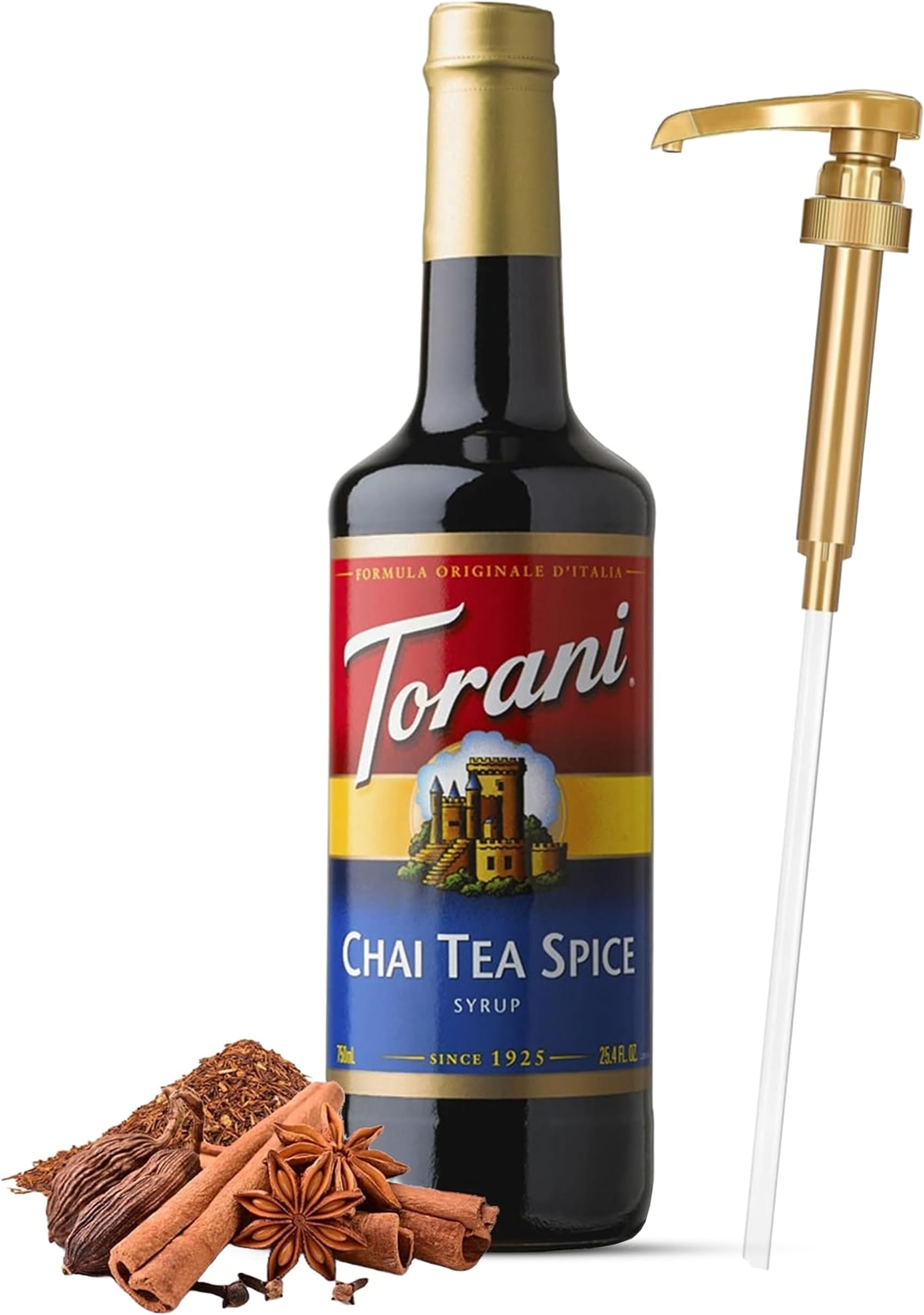 Chai Tea Syrup for Coffee, 720 ml, Coffee Syrup and Flavors with Jimoco Pump Syrup Dispenser