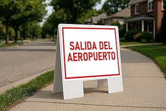 Salida Del Areopuerto Airport Exit Red Folding Coroplast A-Frame with Double-Sided 23in x23in