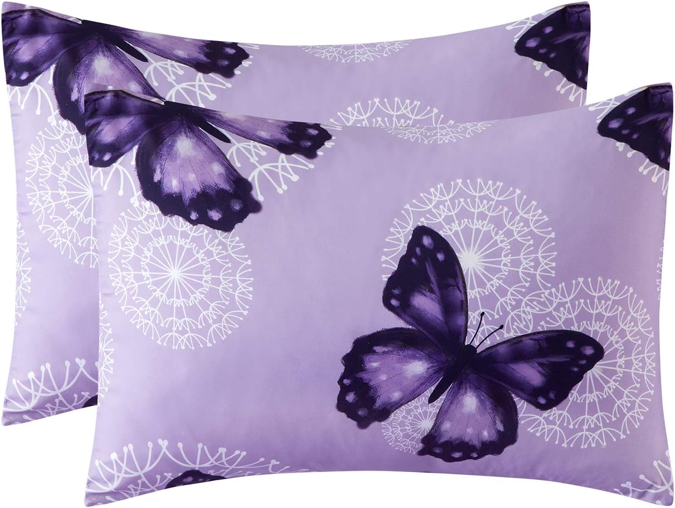 ARTALL Butterfly Pattern Bed in A Bag Bedding 8 Piece King Comforter Sets 1 Comforter, 2 Pillow Shams, 1 Flat Sheet, 1 Fitted Sheet, 1 Bed Skirt, 2 Pillowcases