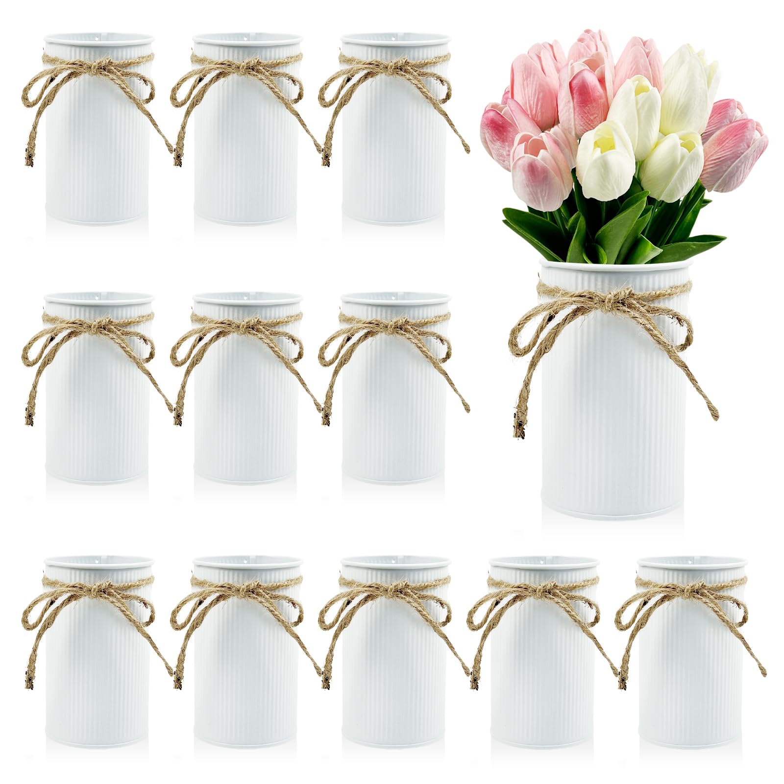 Amazon.com: Rainmae 12 Pcs 4.3x2.6 Inch Farmhouse Vase with Twine