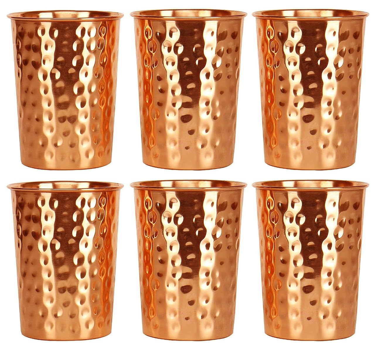 Verres à eau en cuivre martelé pour vos repas d'été en terrasse et rituels du matin