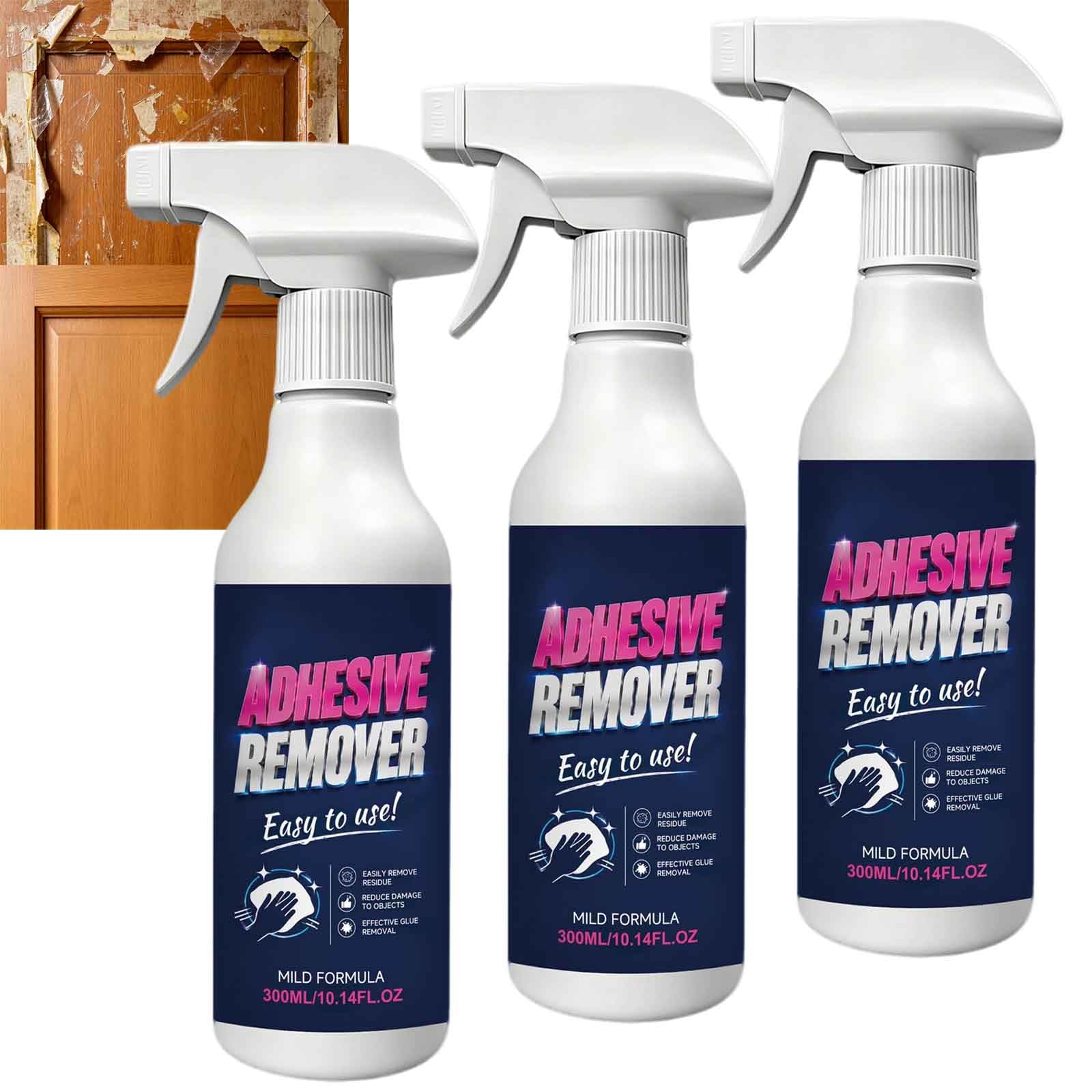 Schnell wirkendes Kleberentfernerspray, Sprühkleberentferner für klebrige Kleberückstände, streifenfreier Autoreiniger, Hochleistungs-Multi-Surface-Rückstandsreiniger, Klebeband (3pcs)