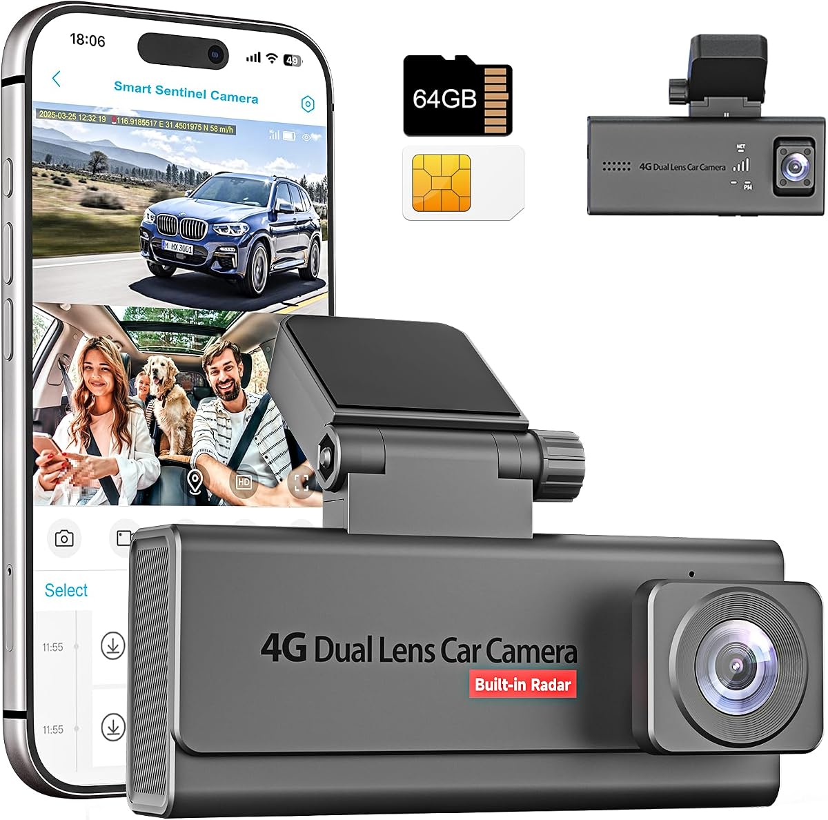 4G LTE Car Dash Cam