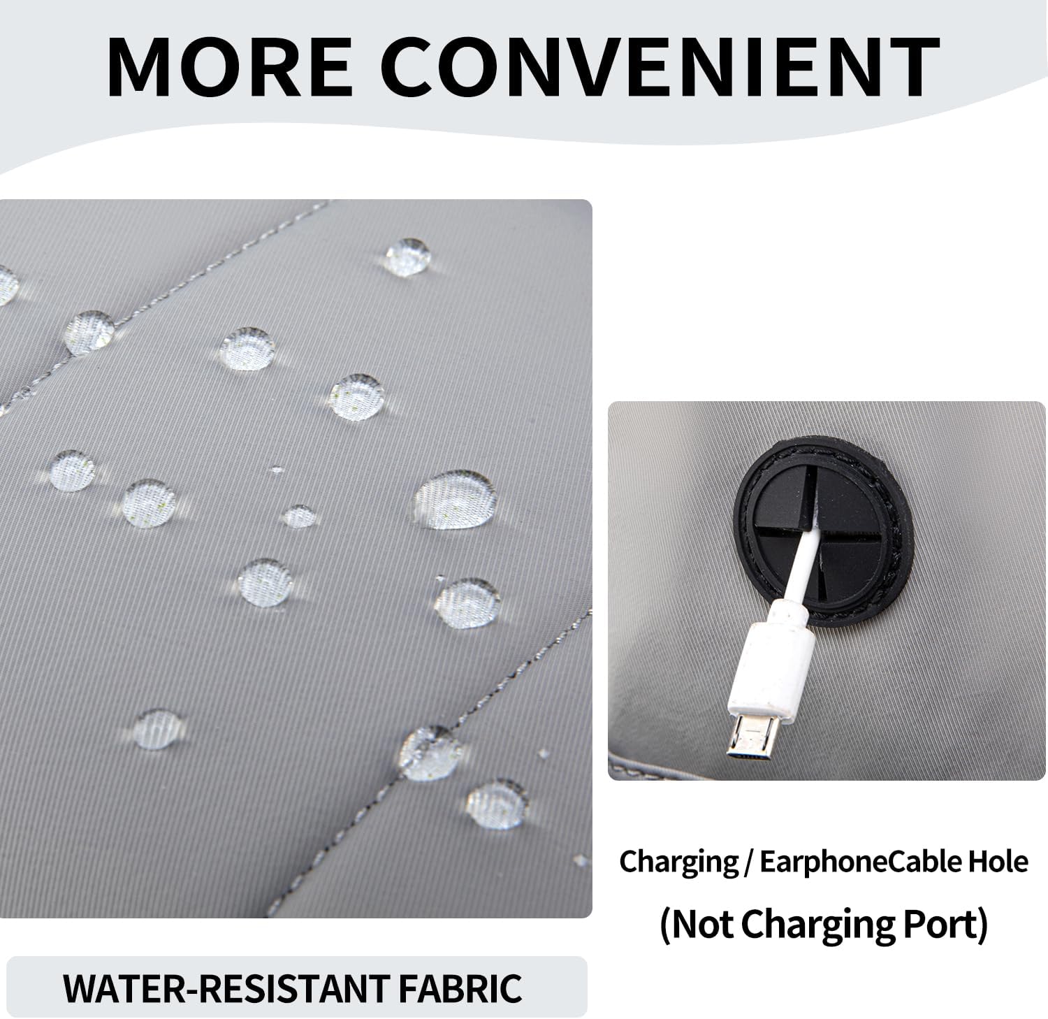 Travel Laptop Backpack for Men & Women Teacher Backpack with Charging Cable Hole, 15.6 Inch Laptop Bag Slim Business Bag (Gray) - Image 8