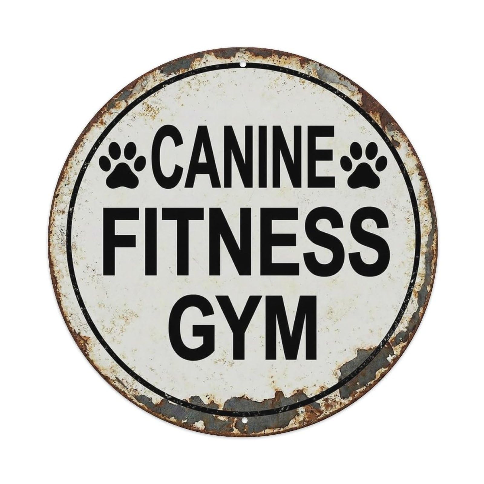 Vintage Canine Fitness Gym Center Vintage Metal Tin Sign Plaque Wall Decor for Cafe, Club Bar, Office, Garden Metal Poster 8x8Inch