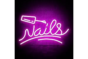 Nails Neon Sign, Hot Pink Decorative Lighting for Nail Salons and Enthusiasts