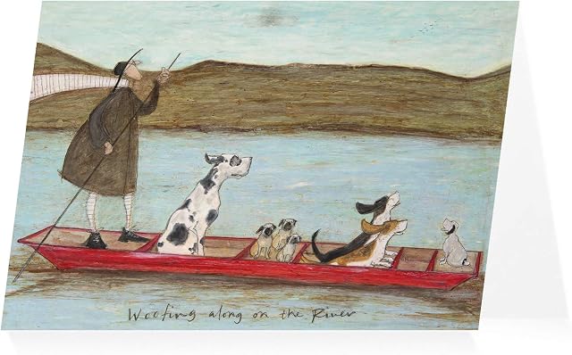 ArtPress Sam Toft Woofing Along on the River Art Greeting Card