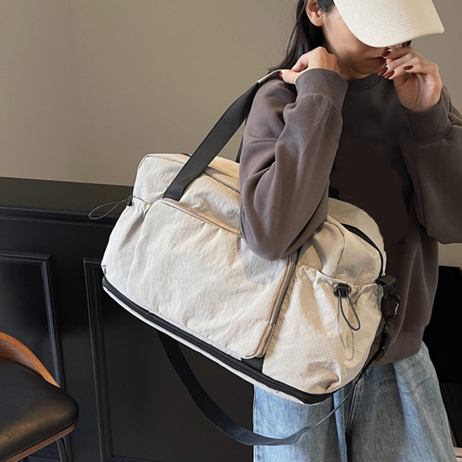 Bolsa de Gimnasio para Deportes de Yoga, Bolsa de Lona de Viaje Plegable para Llevar los Fines de Semana, Bolsas Impermeables para Mujer, Bolsas de Noche para Yoga, Bolsa de Deporte Deportiva