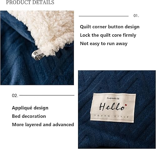Miniatura 2 de CHDGSJ Warm Thicke - Edredón de lana de cordero, cálido para invierno, manta de invierno Sherpa con núcleo de edredón mullido de forro polar de
