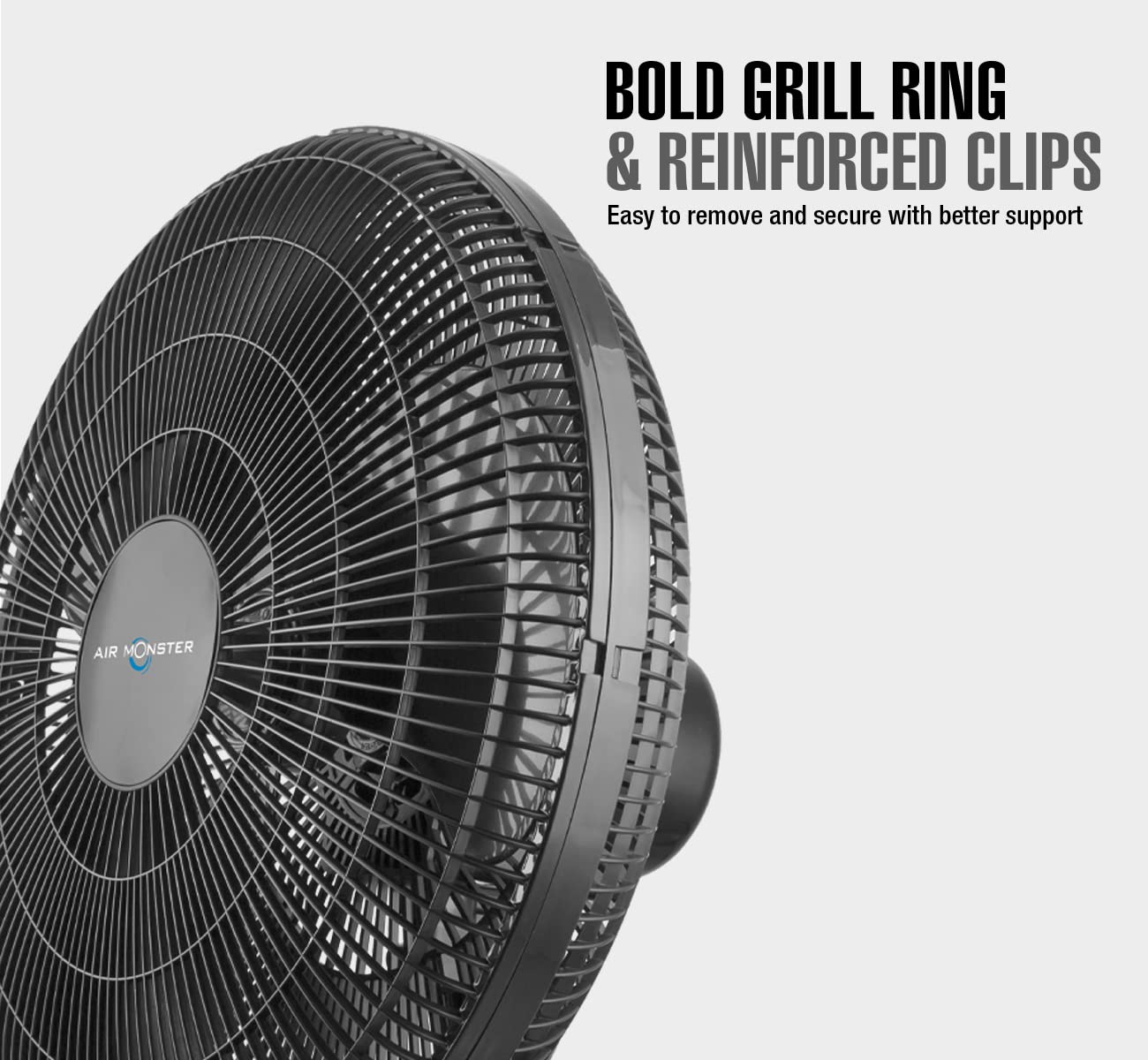 Air Monster 16" Stand Fan with Plastic Grill, Oscillating Pedestal Fan