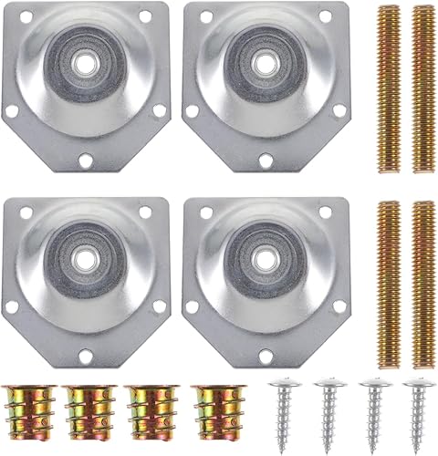 DOITOOL Placas de montaje de patas, placas de fijación para patas de muebles, placa en T de resistencia industrial, patas de sofá con pernos de