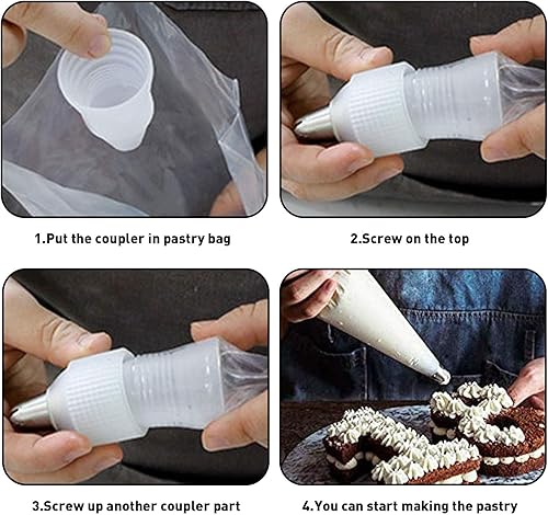 Miniatura 4 de Bolsas de tubería desechables  300 bolsas de glaseado gruesas de 14 pulgadas, bolsas de pastelería antiestallido, para glaseado de crema,