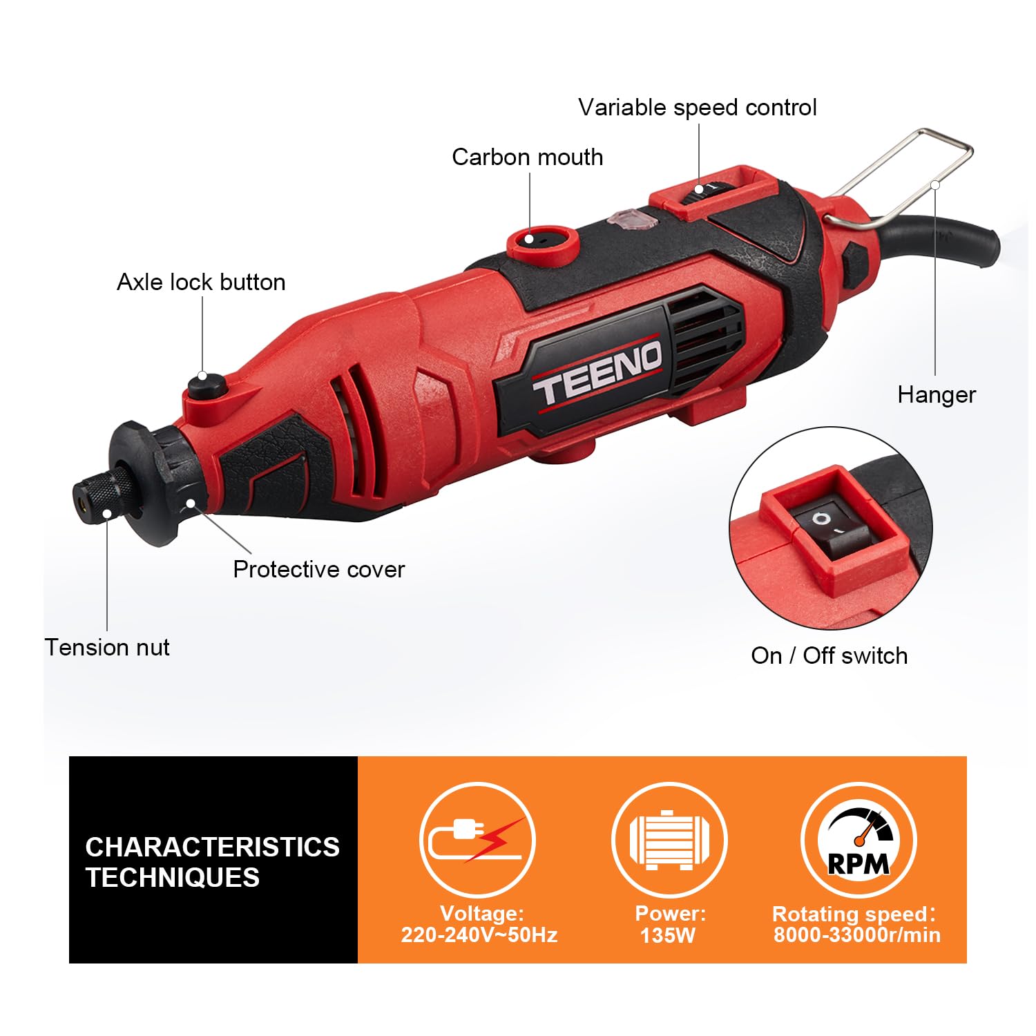 Utensile Multifunzione Duratech Ricaricabile - 118 Accessori, 35.000 Giri/min - Foto 9